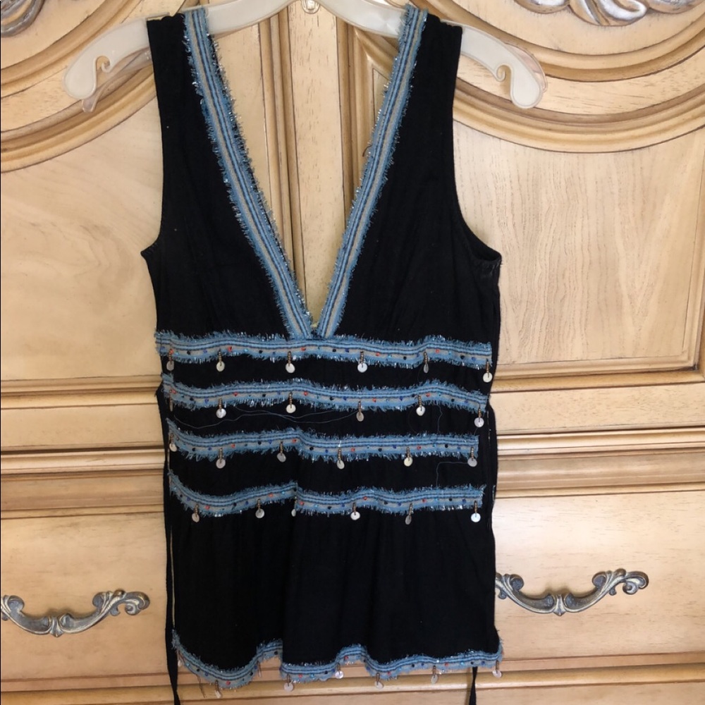 Rare older style Free people beaded sequin top